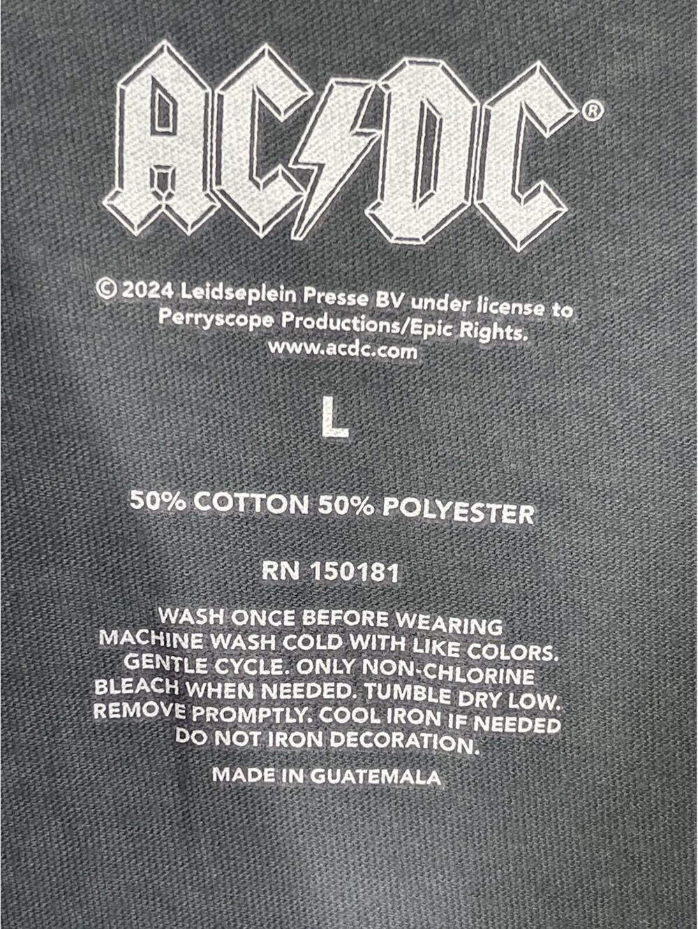 AC/DC Band Gray Graphic Short Sleeve Top T Shirt Women's Size Large L - Picture 5 of 6